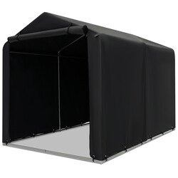 Udendørs skur galvaniseret stål PE 160x218x164 cm mørkgrå