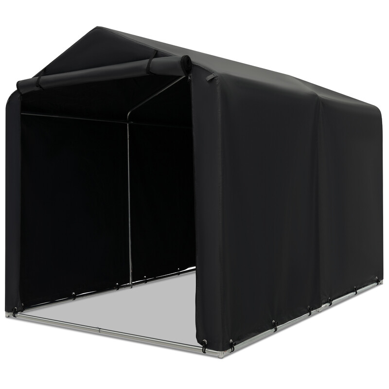 Udendørs skur galvaniseret stål PE 160x218x164 cm mørkgrå