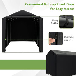 Udendørs skur galvaniseret stål PE 160x218x164 cm mørkgrå