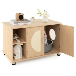 Kattebakke møbel MDF 82x48x52 cm med sisal døre og opbevaringsrum