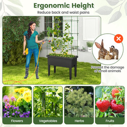 Forhøjet dyrkningskasse 35 l selvvandende med espalier og vandniveau-måler