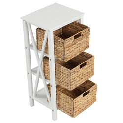 Natbord hvid MDF akacietræ gummitræ 36x30x80 cm med 3 søgræskurve