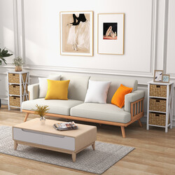 Natbord hvid MDF akacietræ gummitræ 36x30x80 cm med 3 søgræskurve