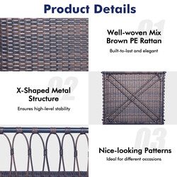 Terrassgungstol metalramme udendørs rotting med blå puder max 180 kg