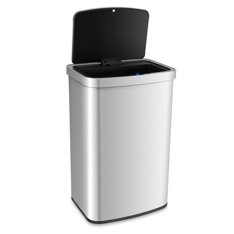 Automatisk skraldespand 50 L rustfrit stål og plast med sensor og låg