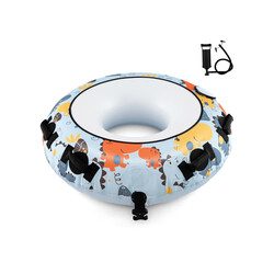 Oppustelig snekæl blå hvid 132 cm diameter 100 kg belastning med pumpe