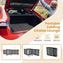 2 stk sammenklappelige hvilestole grå metal stof justerbart ryglæn udendørs