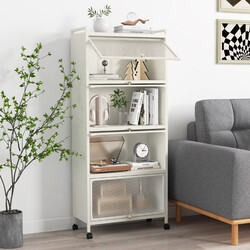 Sort køkkenopbevaringshylde med fire hjul fem hylder 60x32x154 cm