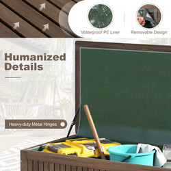 Havekasse gran 213 l med hjul og vandtæt foring brun