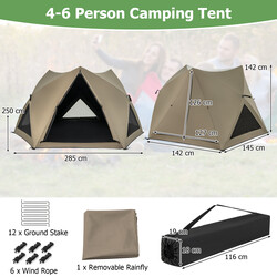 Pop-up-telt 420D polyester 285x250x147 cm 4-6 personer familiecamping