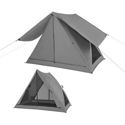 Pop up-telt grå 225x145x161 cm 2-3 personer 360° gennemsigtigt til camping