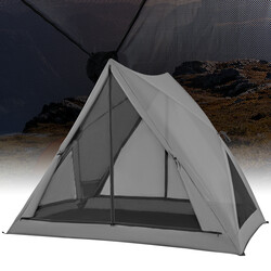 Pop up-telt grå 225x145x161 cm 2-3 personer 360° gennemsigtigt til camping
