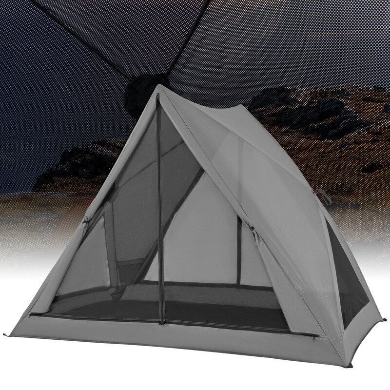 Pop up-telt grå 225x145x161 cm 2-3 personer 360° gennemsigtigt til camping