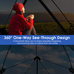 Pop up-telt grå 225x145x161 cm 2-3 personer 360° gennemsigtigt til camping