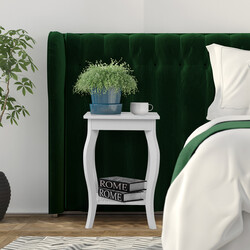 Sidebord hvid træfiberskive 40x40x60 cm med to hylder