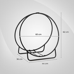 Metal vedholder 60 cm sort 230 kg bærekapacitet indendørs udendørs