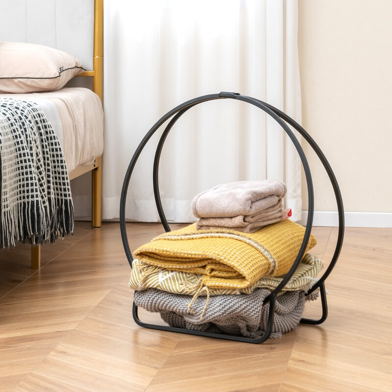 Metal vedholder 60 cm sort 230 kg bærekapacitet indendørs udendørs