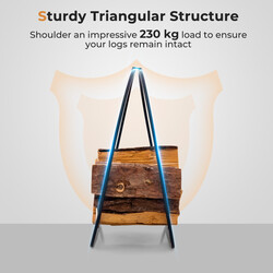 Metal vedholder 60 cm sort 230 kg bærekapacitet indendørs udendørs