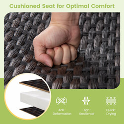 Gyngestol brun PE-rotting med metalramme 120x80x94 cm 360 kg udendørs