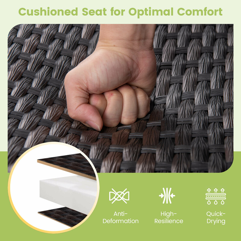 Gyngestol brun PE-rotting med metalramme 120x80x94 cm 360 kg udendørs