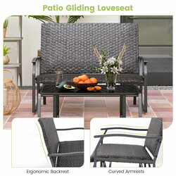 Gyngestol brun PE-rotting med metalramme 120x80x94 cm 360 kg udendørs