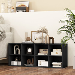 Sort træ skobænk med 8 rum 102x30x41 cm 230 kg belastning