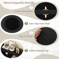 Sort træ skobænk med 8 rum 102x30x41 cm 230 kg belastning