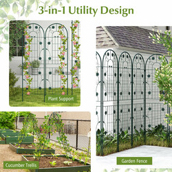 Metalespalier 2 stk galvaniseret metal 180x50 cm grøn til klatreplanter