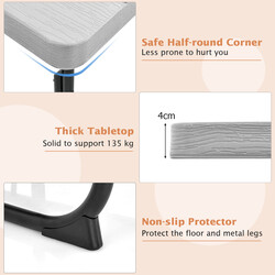 Picnicbord metal HDPE 170x170 cm med 4 bænke parasolhul og 8 personer