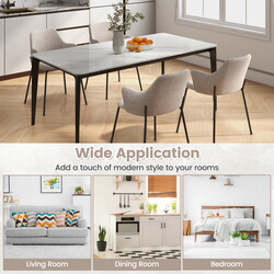 2 ergonomiske spisestole med buet rygstøtte armlæn metalram i beige