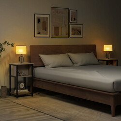 2 stk sengebord spånplade og metal 34x30x58