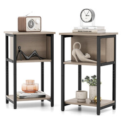 2 stk sengebord spånplade og metal 34x30x58