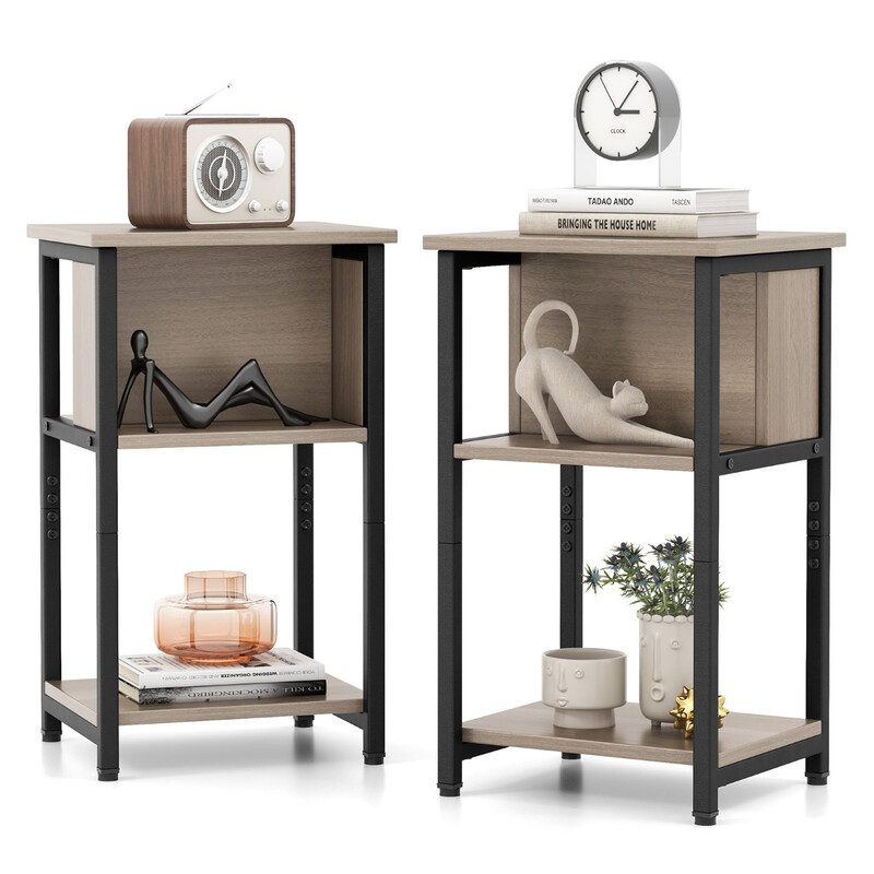 2 stk sengebord spånplade og metal 34x30x58