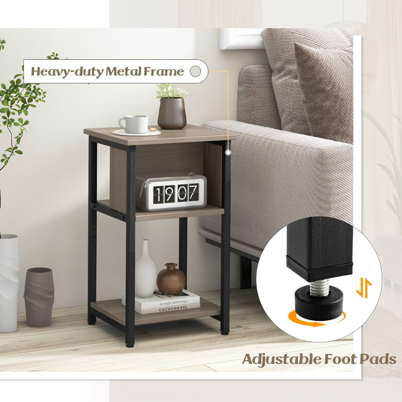 2 stk sengebord spånplade og metal 34x30x58