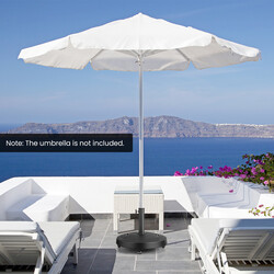 Parasolstativ harpiks 23 kg med fire hjul til 38/48 mm stænger