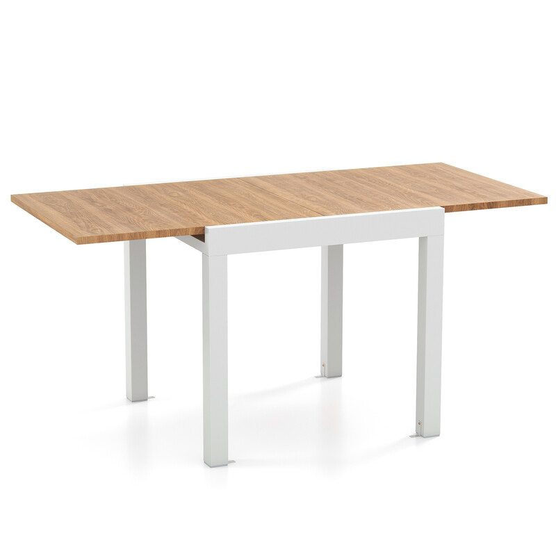 Aluminium spisebord udtrækkeligt 80-160 cm grå vejrbestandigt for 4-6 personer