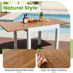 Aluminium spisebord udtrækkeligt 80-160 cm grå vejrbestandigt for 4-6 personer