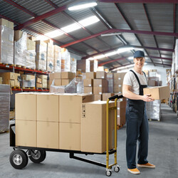 3-i-1 transportvogn med fire gummihjul fastgørelsesline 450 kg kapacitet