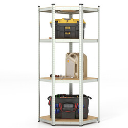 Hjørnehylde 100x80x180 cm 4 justerbare hylder blå galvaniseret