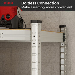 Hjørnehylde 100x80x180 cm 4 justerbare hylder blå galvaniseret