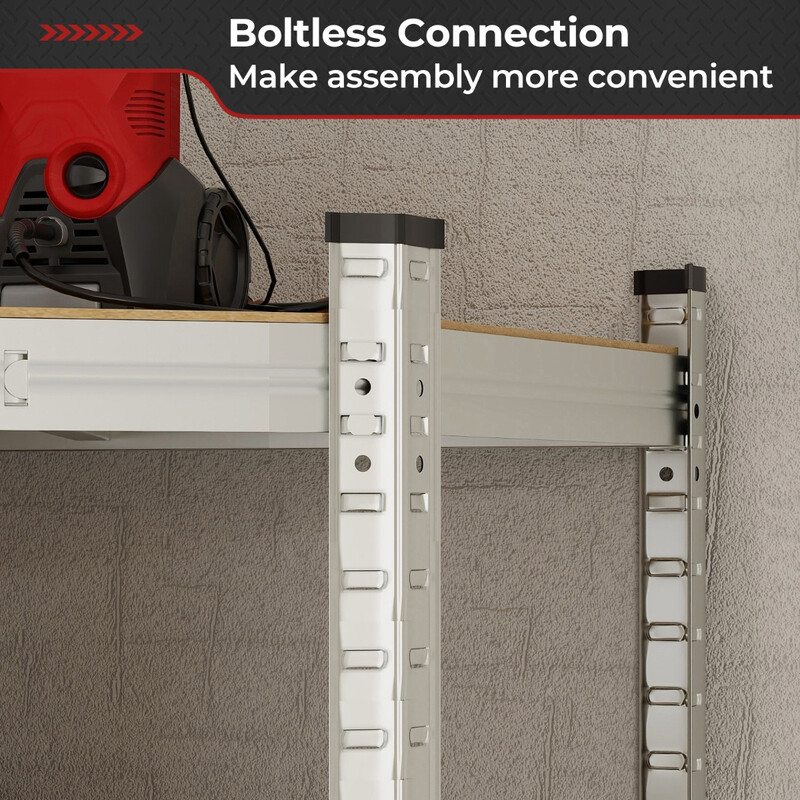 Hjørnehylde 100x80x180 cm 4 justerbare hylder blå galvaniseret