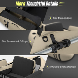 Oppustelig fiskeflåde 150 kg beige 135x109x54 cm PVC polyester