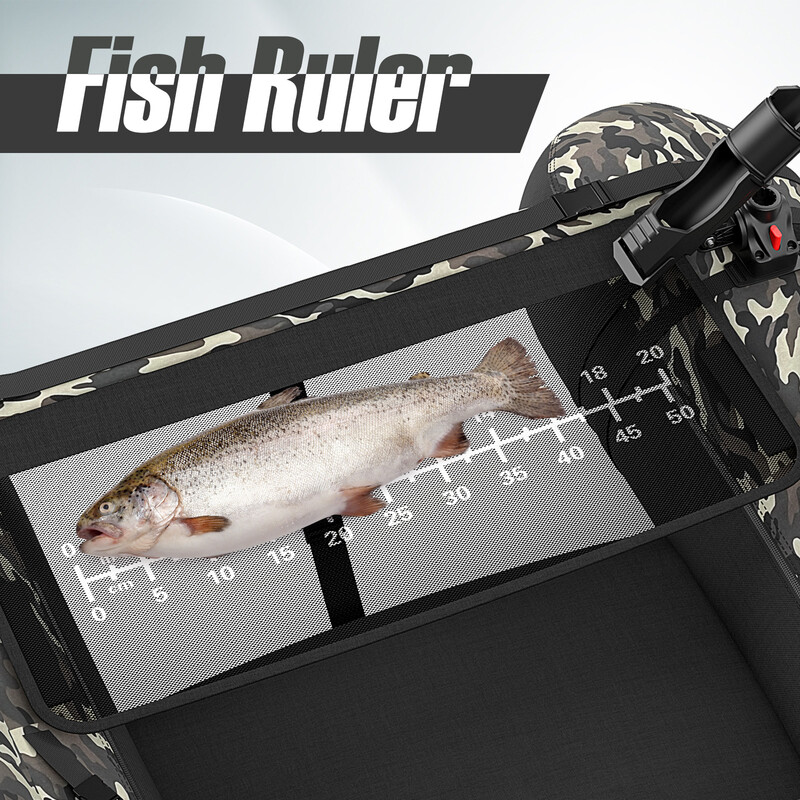 Oppustelig fiskeflåde 135 x 109 x 54 cm 150 kg justerbart rygstøtte