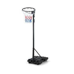 Justerbart basketstativ rustfri metal med stabil base hjul og højde 260-305 cm
