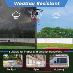 Justerbart basketstativ rustfri metal med stabil base hjul og højde 260-305 cm