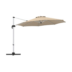 Parasol 325 cm brun polyester UPF50+ 360° rotation udendørs