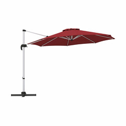 Parasol 325 cm brun polyester UPF50+ 360° rotation til have og terrasse
