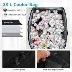 Hollywoodgynge 2-sæde sort med justerbart tag og køletaske 180x124x161 cm