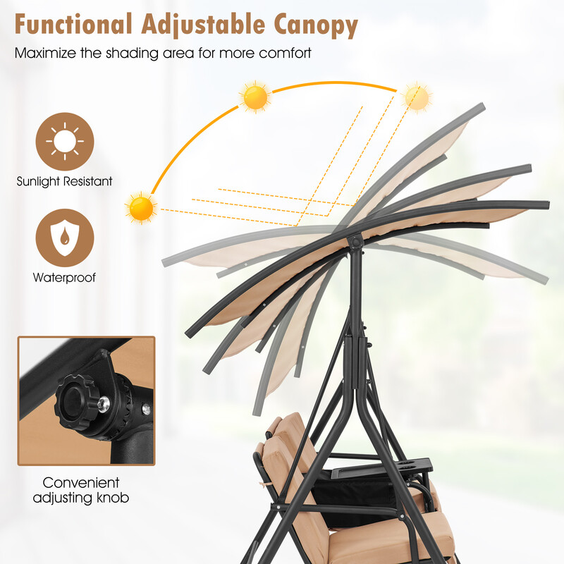 5 cm med justerbart soltag og køletaske