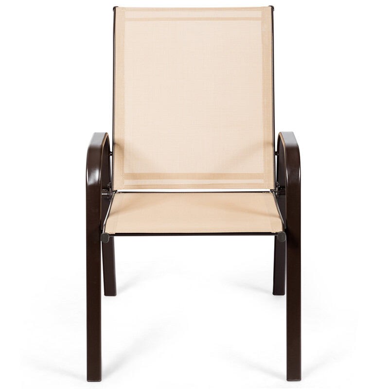 2-pak have stol beige metal og stof 56x72x90 cm